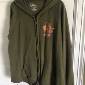 Hooded sweat shirt jacket